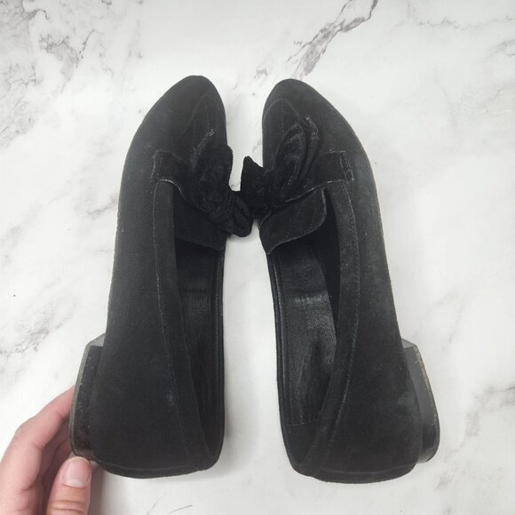 Donald J Pliner Women's 8 Harriet Suede Leather Black Loafers Flats - Picture 6 of 9